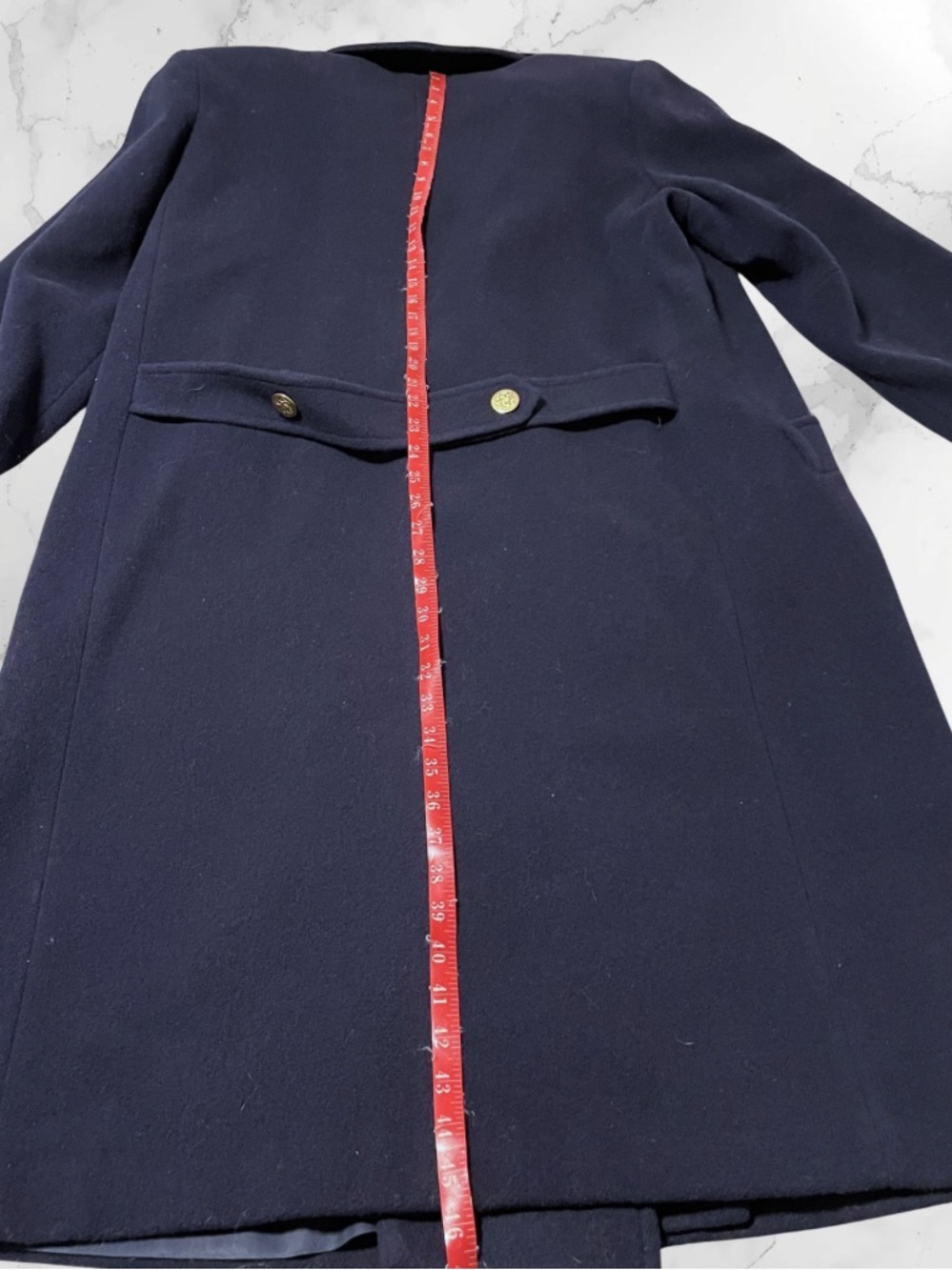 FORECASTER OF BOSTON Women's Vintage Navy 100% Pure Wool Long Coat + Free Gloves - Picture 15 of 16